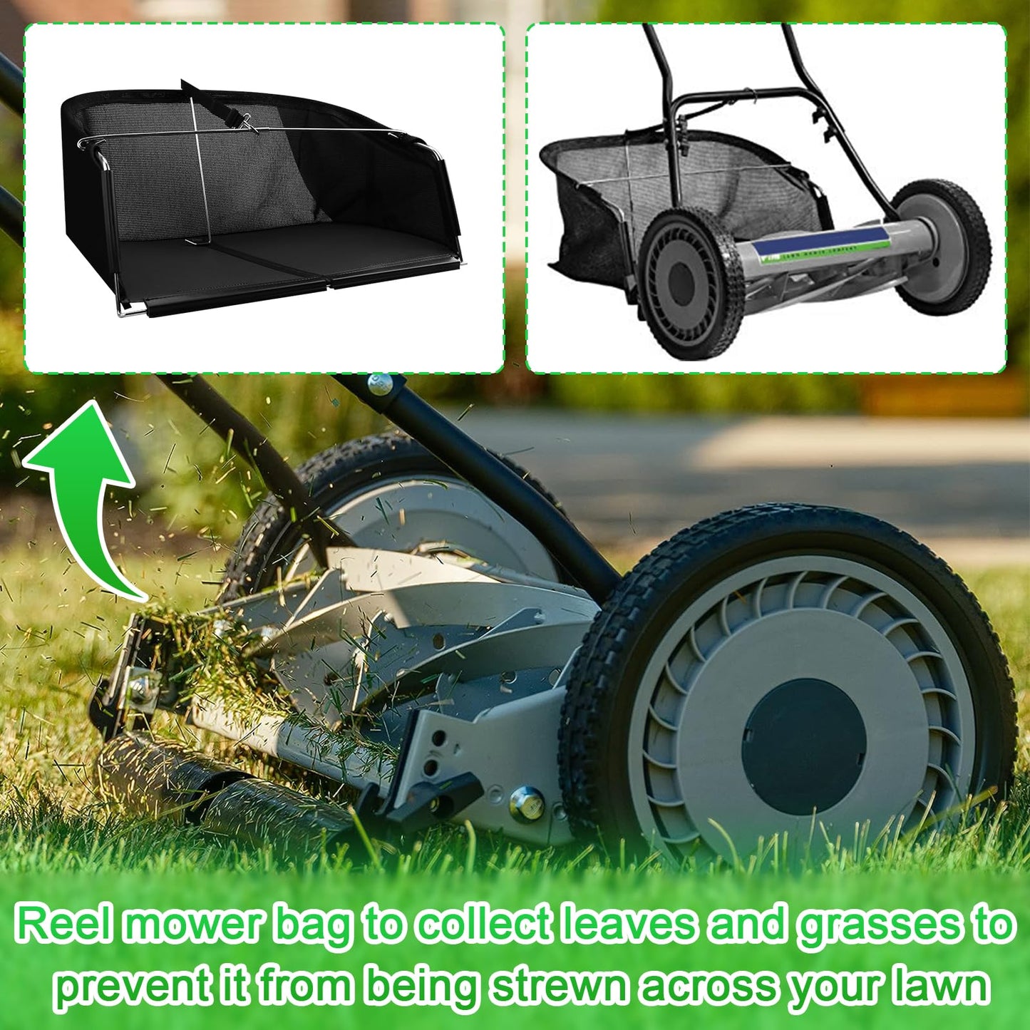 AAAQQ GC91820 Reel Lawn Mower Grass Catcher for 18-Inch and 20-Inch Lawn Mowers, 18-Inch/20-Inch Lawn Mower Bag for Push Reel Lawn Mower