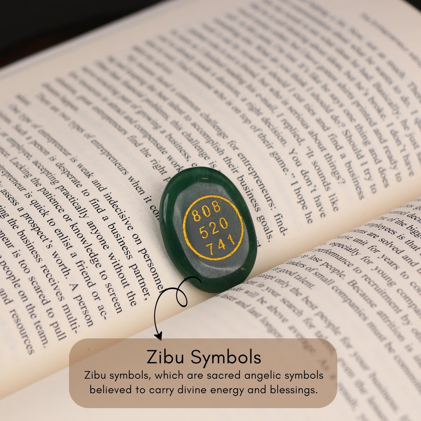 TRRYSTALS Natural Zibu Coin Green Gemstone | Spiritual Symbol Coin for Meditation, Energy Focus, Good Luck Decor | Polished Healing Stone Token for Home, Vastu & Gift Use
