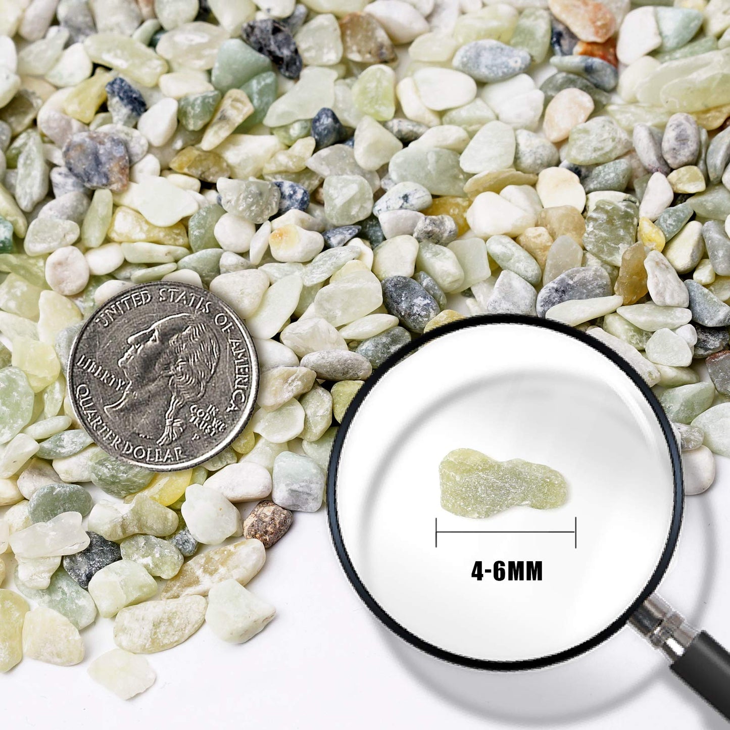 5LB Succulent and Cactus Bonsai DIY Rocks, Jade Bean Pebbles, Natural Decorative Polished Stones Vase Fillers Gravel for Plants，Terrarium , Fairy Gardening, Indoor Outdoor Decor Ornamental Stones.