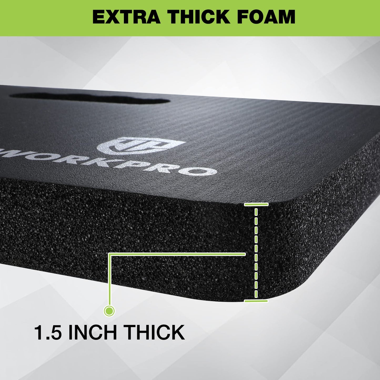 WORKPRO Extra Thick Kneeling Pad, Soft NBR Foam Cushioning for Knee, Large Foam Kneeler Mat for Gardening, Bathing Baby, Exercise, Workout Supplies, 17.5 x 11 x 1.5 in, Black