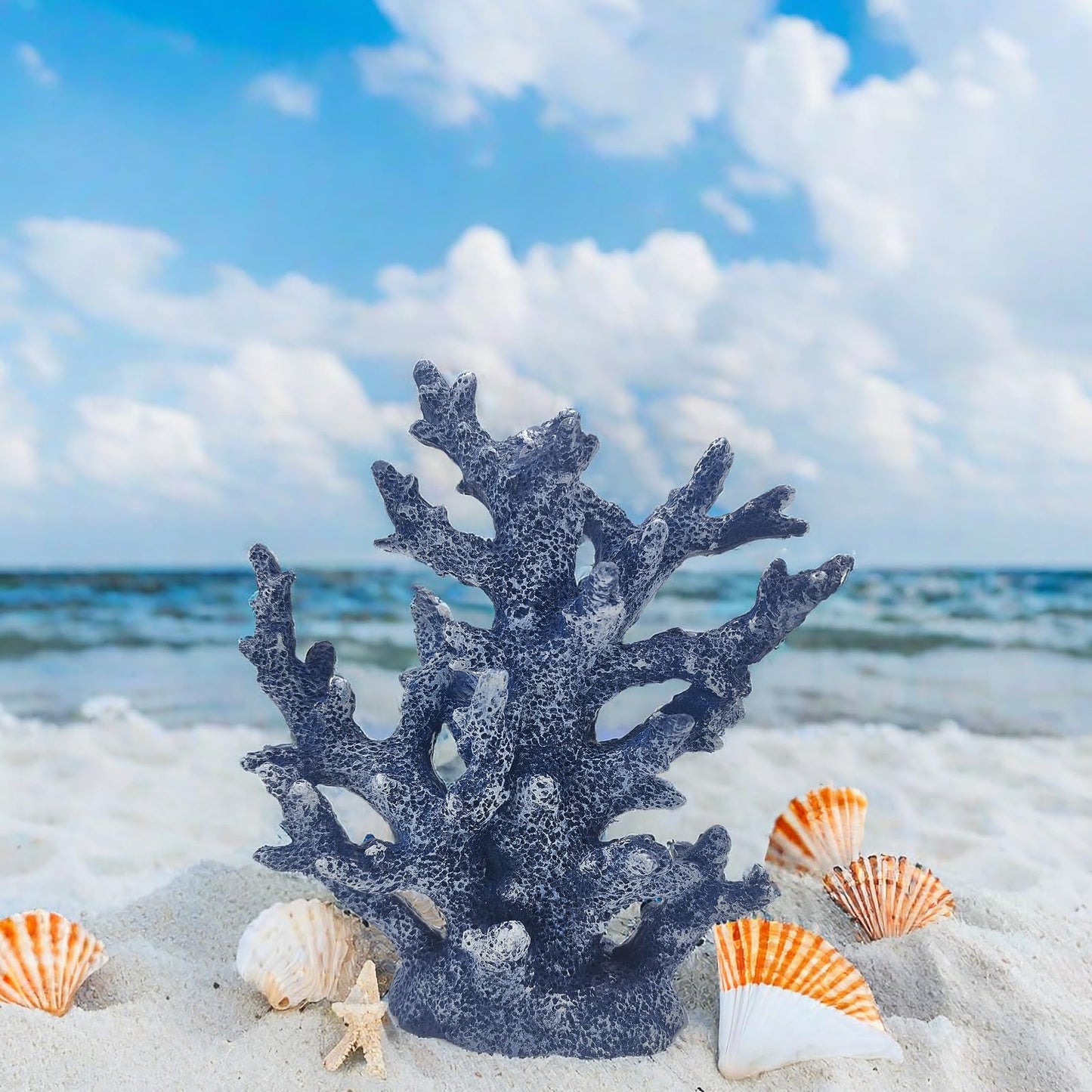 Etlemonde Beach Coastal Decor Coral Reef Home Decor Coral Statue Sculpture Home,Desk,Bathroom,Desktop Shelf Statue,Marine Themed Gifts