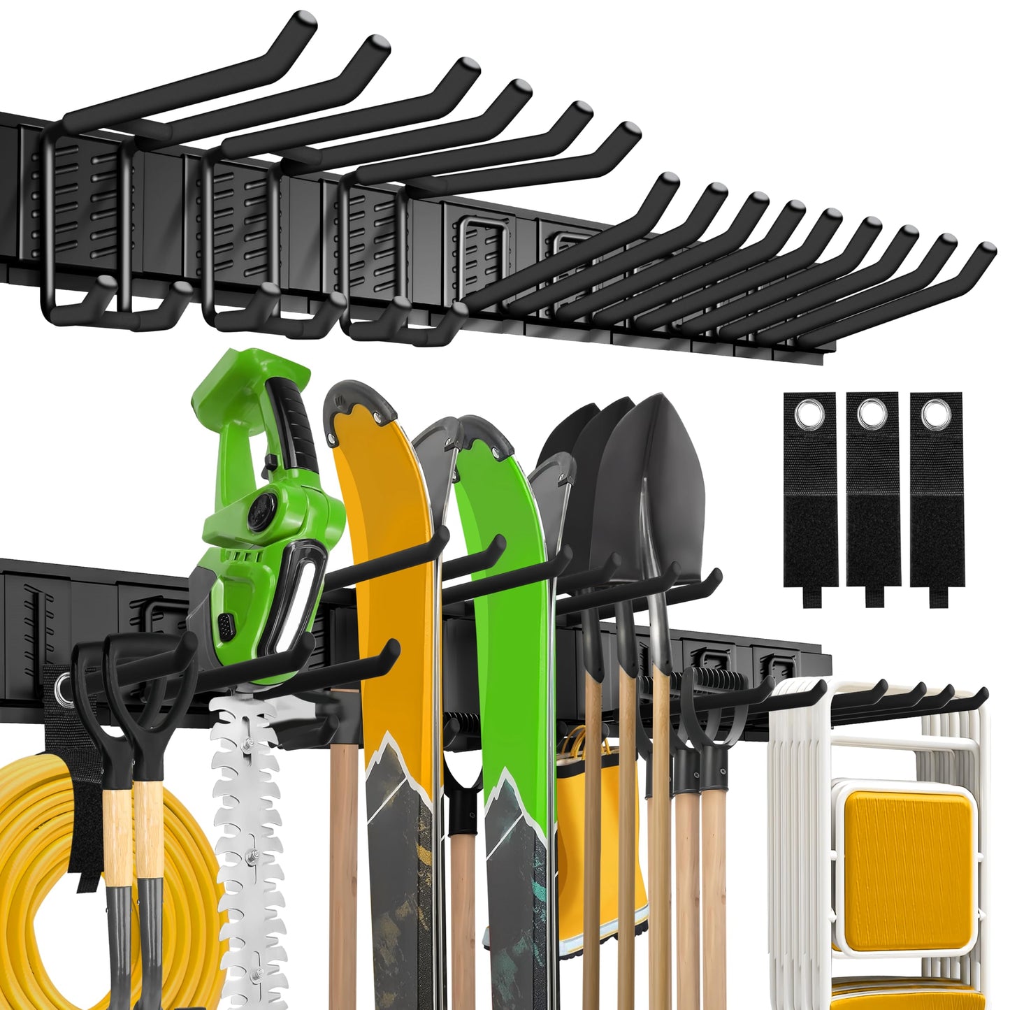 klasit Garage Wall Organizer,15Pack Carries 675 lbs,Garden Tool Organizer 48in With Large Storage Space,Easy Assembly, Sturdy Design,for Efficient Tool Storage Garage Organization