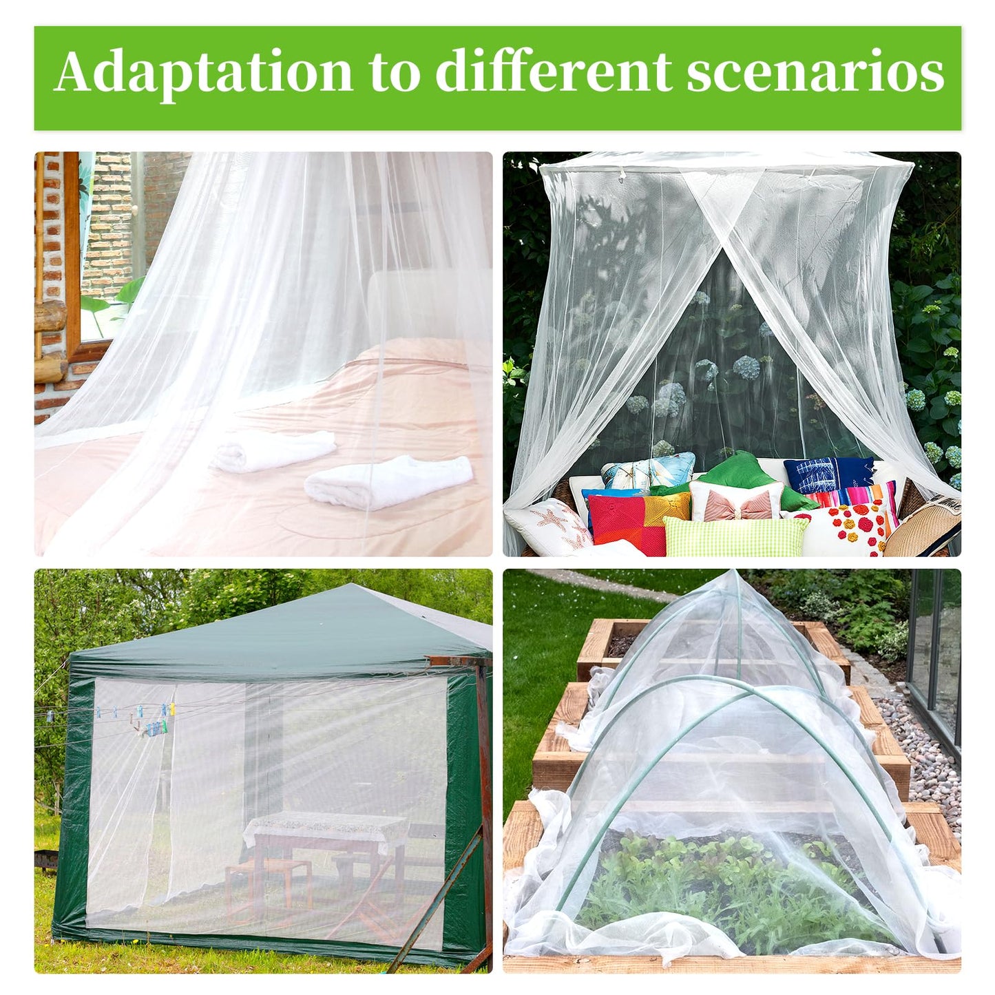 39 x 10 Ft Mosquito Netting for Garden Patio, Breathable Mesh Net for Bird and Insect Protection, Plant Cover for Vegetables, Fruits and Flowers, White 3x12 m