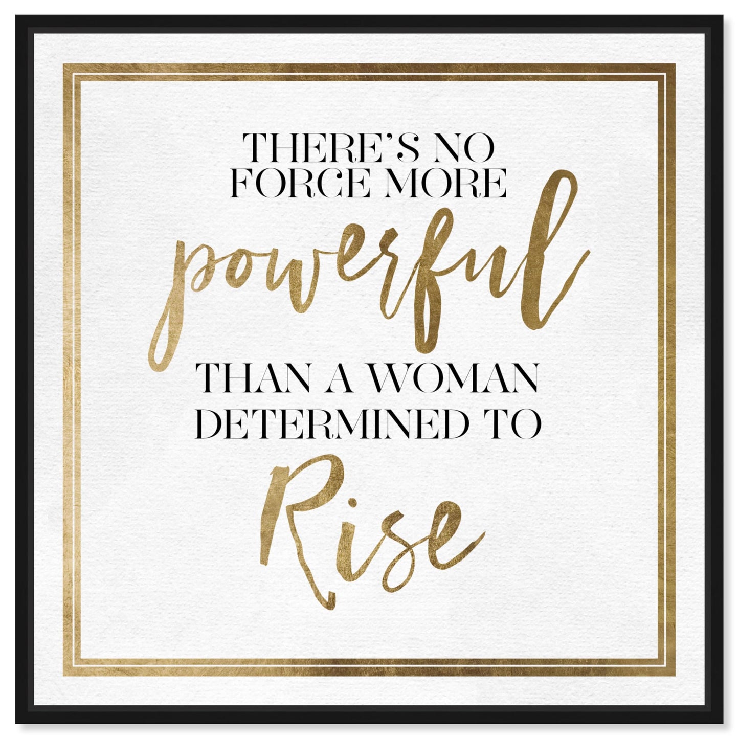 The Oliver Gal Artist Co. Typography Wall Art Canvas Prints Empowered Women Quotes and Sayings Woman Rise Home Décor, 12" x 12", Black Floating Frame