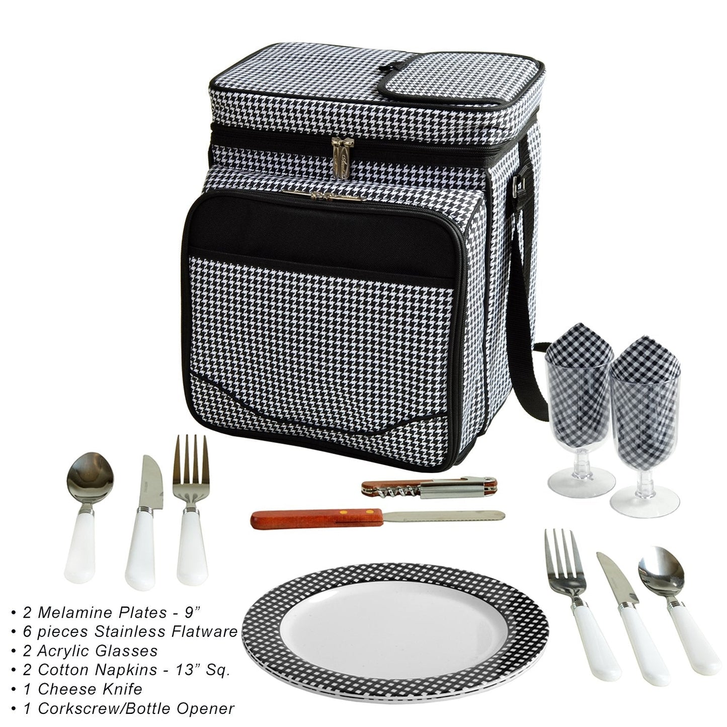 Picnic at Ascot Original Insulated Picnic Basket/Cooler Equipped with Service for 2- Designed, Assembled & Quality Approved in the USA