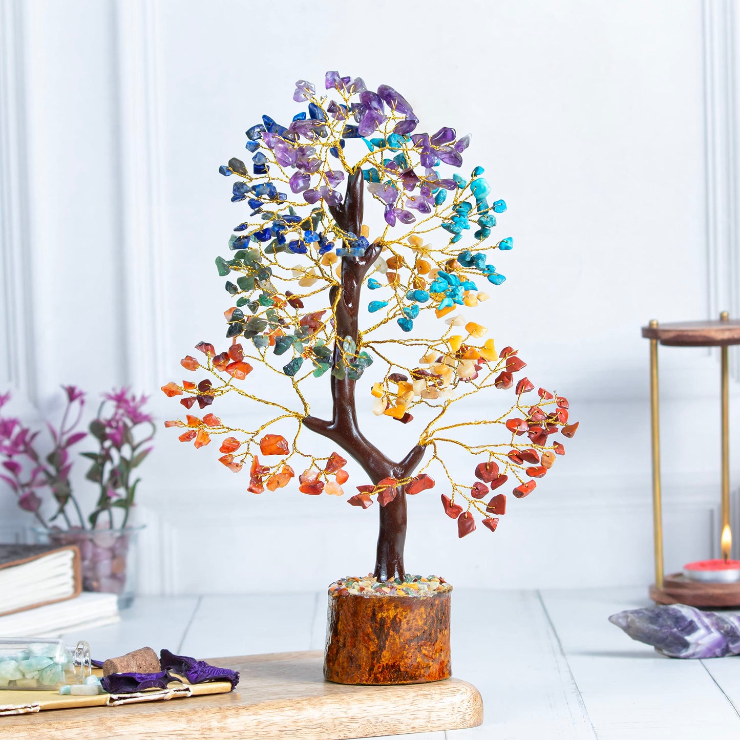 Crocon® 7 Chakra Turquoise Crystals Tree Of Life Birthday Gifts For Women, Men & Friends | Home & Office Decor, Money Tree Healing Crystals Gift | Mom Gift Ideas Housewarming Gifts New Home Sister Dad