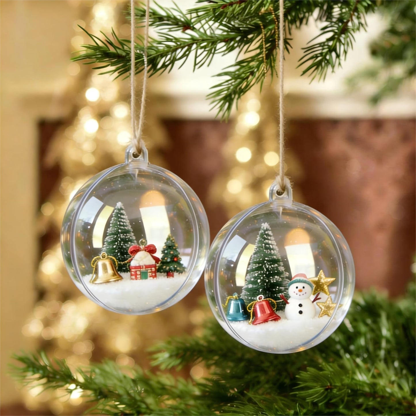 ZUOKEMY 10 Pcs 3.14 inch Filling Transparent Plastic Decorative Call DIY Craft Ball Transparent Ball Christmas, Birthday, Wedding, Party and Home Decoration Ornaments ((3.14"/80mm))