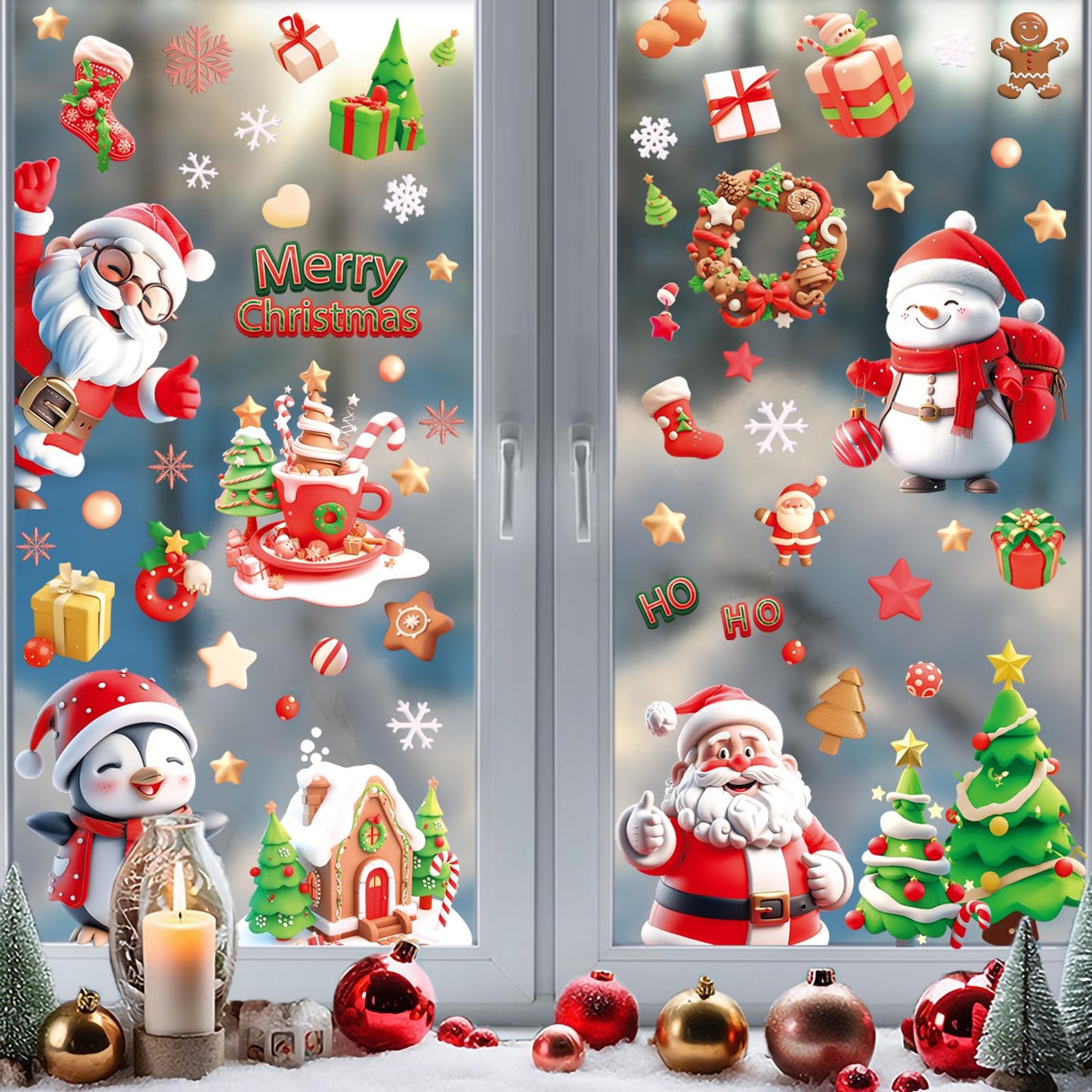 Christmas Clings and Xmas Decals for Window Decorations