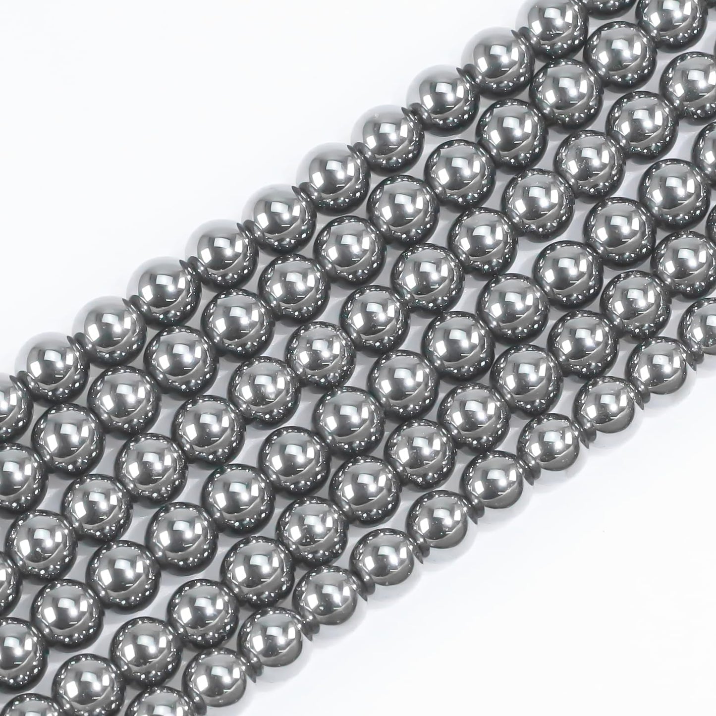 6mm Natural Gemstone Round Hematite Loose Beads for Jewelry Making Bracelets Necklace Earrings Art Craft (60-62pcs/strand)