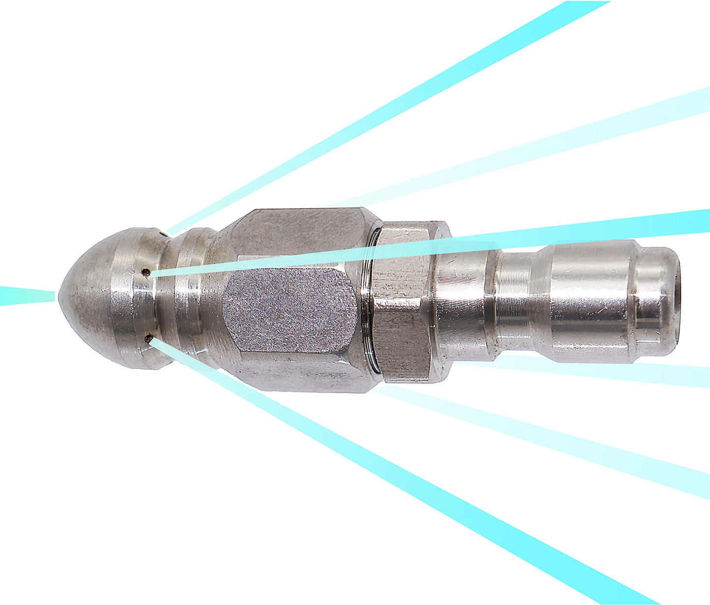 MIZORLIE (2 Sets) Pressure Washer Sewer Jetter Nozzle with Stainless Steel, Mini Compact Durable Sewer Jet Nozzle,Pressure Drain Jetter Hose Nozzle,1/4'' Quickly Connector, 5000 PSI