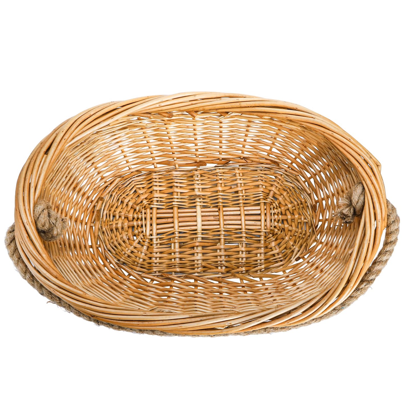 ZEAYEA Wicker Woven Basket with Jute Rope Handle, Large Garden Harvest Basket for Gathering Vegetables, Multi-functional Fruit Storage Basket for Picnic, Easter, Organizing