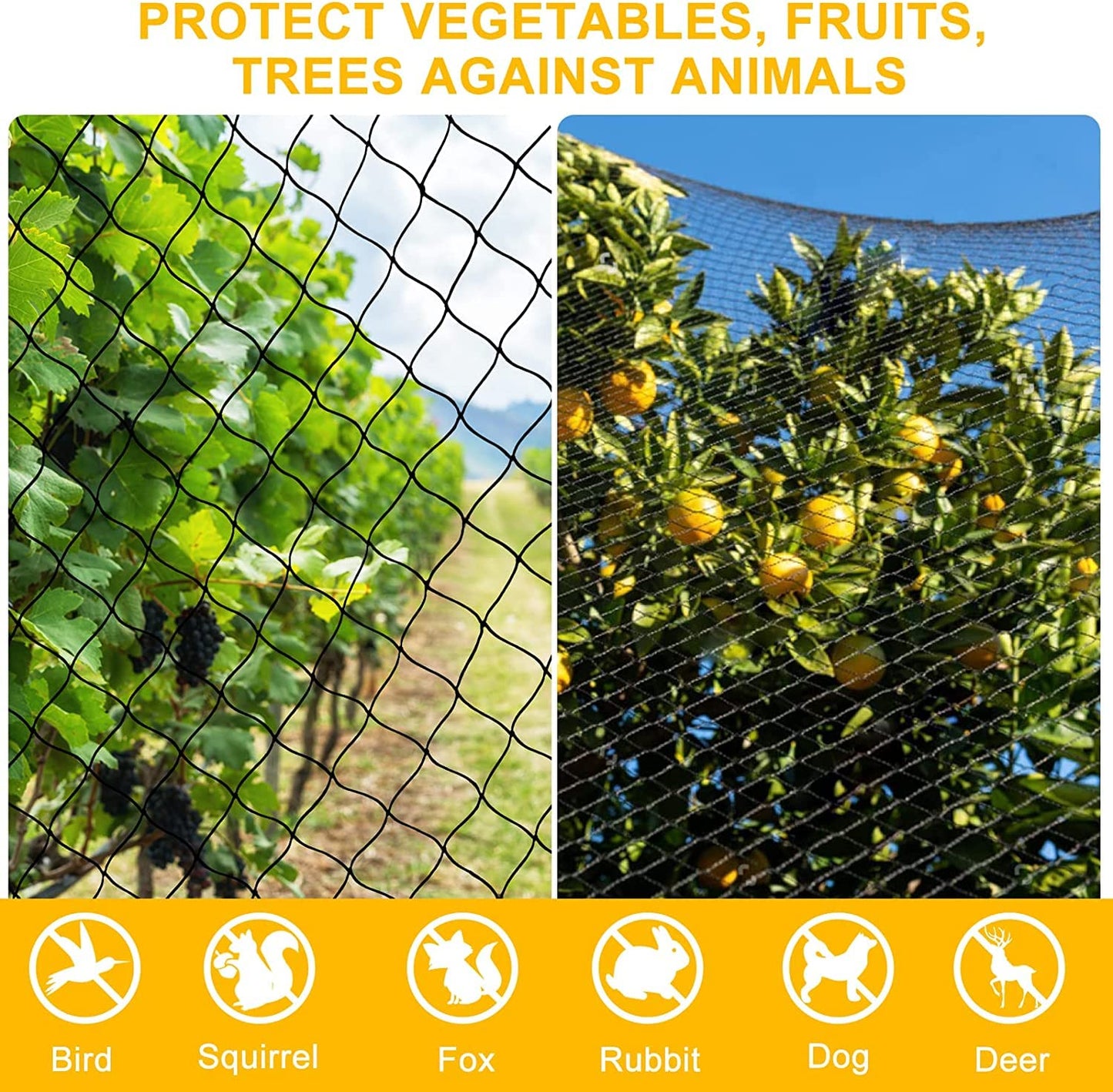 BSTPCOO Bird Netting 25'x100' with 2.4" Square Mesh Chicken Coop Nettings, Poultry Netting Heavy Duty Nylon Nettings, Hawk Net for Chicken Run, Deer Fence Garden Fruit Tree Net
