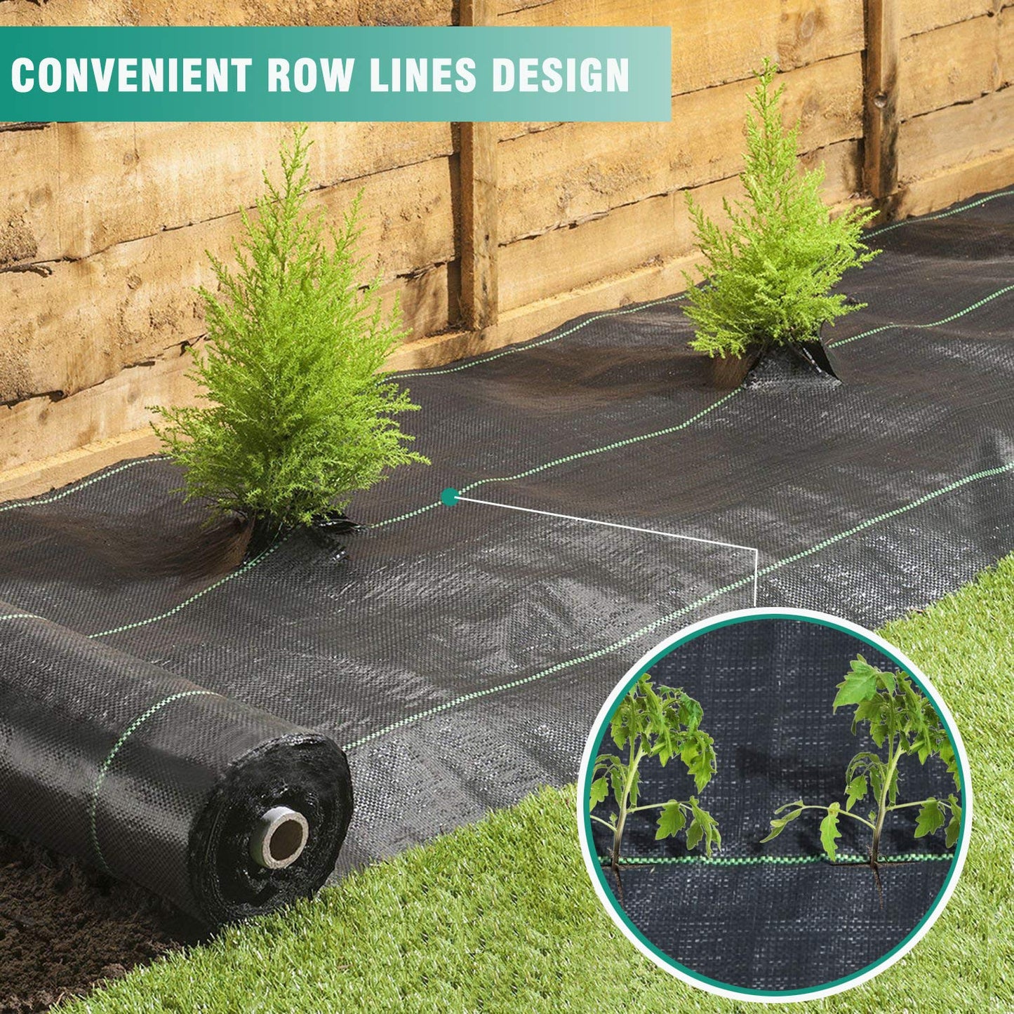 Snail Weed Barrier Landscape Fabric Premium 5oz Pro Heavy Duty Ground Cover Anti-Weed Gardening Mat High Permeability Easy Setup Commercial Outdoor Weed Mat, 4ft x 100ft