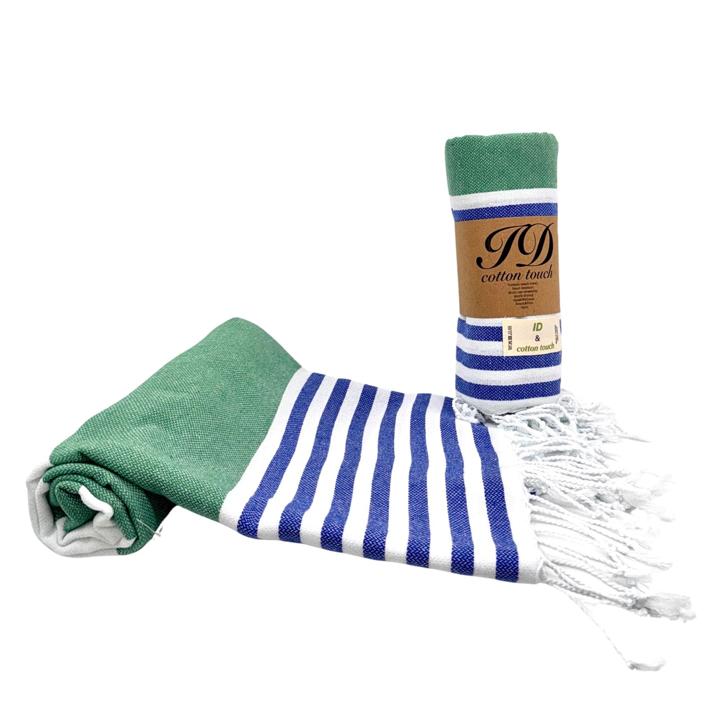 100% Cotton Turkish Beach Towels Great for Beach, Bathroom Towels Adult Travel Essentials Cruise Accessories Vacation Yoga Mat Soft Feel High Absorbent Sand Free Quick Dry (Marine Blue)