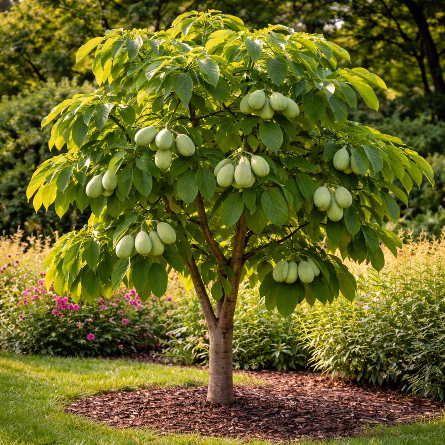 Pawpaw Tree Live Plants (Asimina triloba) – 1-2 Feet Tall Hardy Native Fruit Trees – Produces Delicious Tropical-Flavored Pawpaw Fruit – Fast Growing Backyard Orchard Plant (2 Trees)