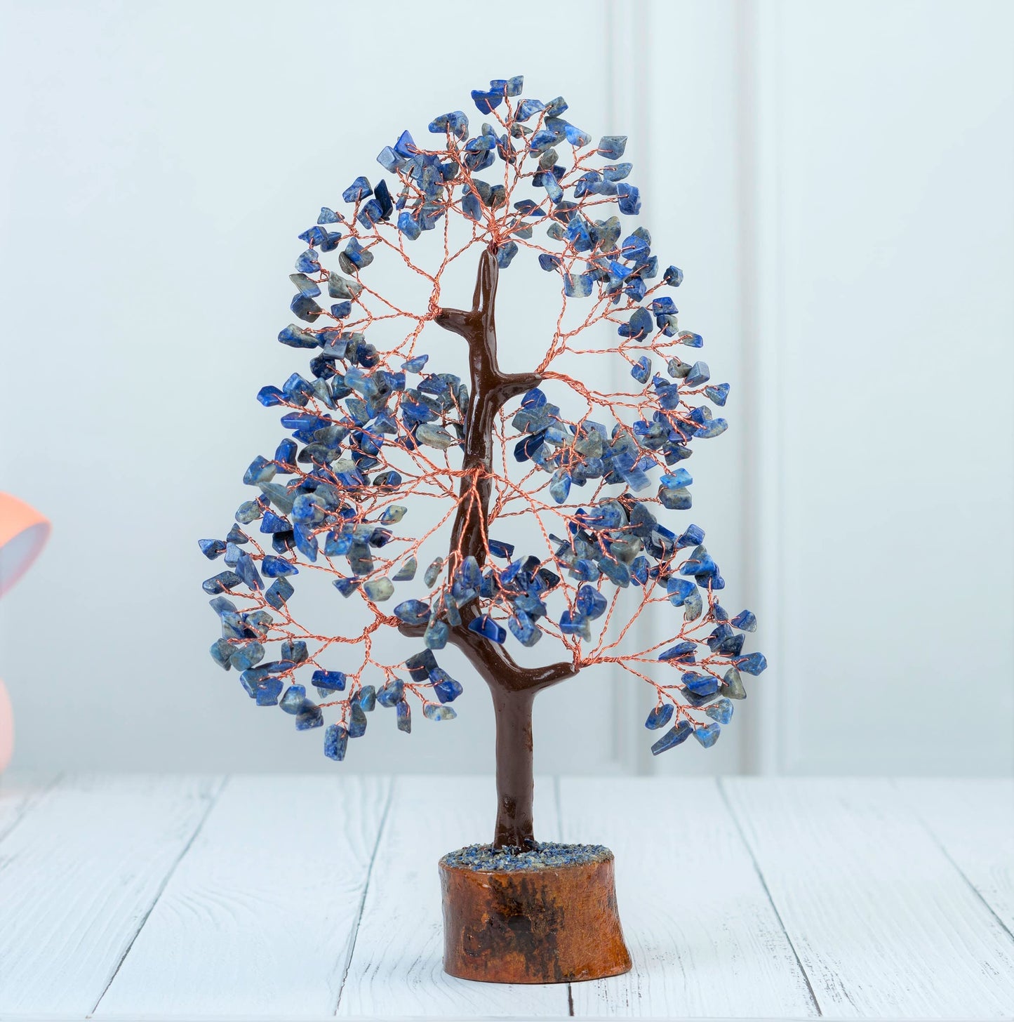 Crocon® Lapis Lazuli Chakra Crystal Tree of Life Gifts for Men Him & Family Handmade Gemstone Feng Shui Crystal Decoration Spiritual Gifts, Money Tree, Bithday Gift for Women Healing Crystals