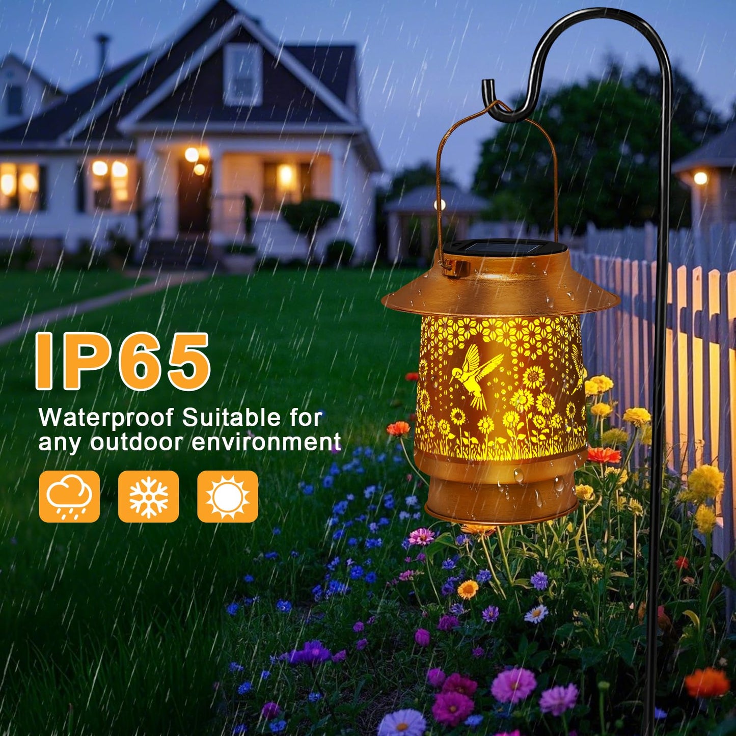 Mothers Day Gifts Solar Lanterns Outdoor Waterproof Hummingbird Solar Lights Garden Decor Gifts for Mom,Women,Grandma,Outdoor Light with Outside for Garden,Patio,Yard,Backyard,Porch