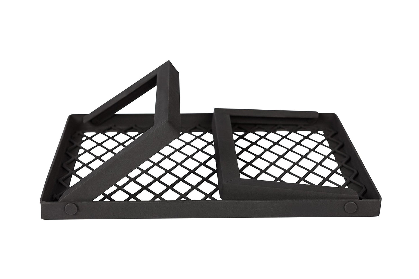 Amazon Basics Heavy-Duty Portable Camping Grill Grate for Outdoor Open Flame Cooking, Foldable, Sturdy, 15.9" x 12.2", Black