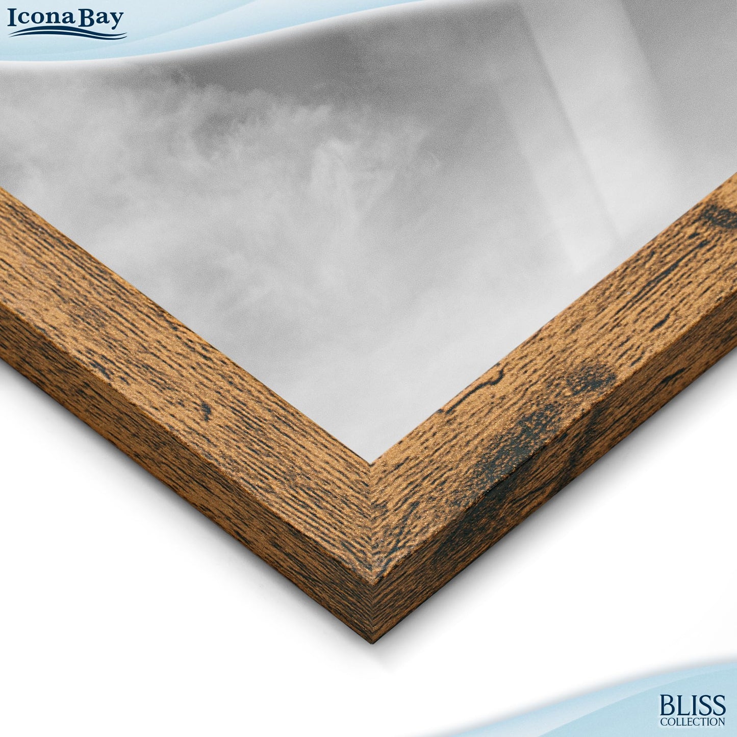 Icona Bay - 4x6 Wall Hanging Picture Frames Collage with 4 Openings - Rustic Brown - Casual Style Engineered Wood Frames - Wall Mount Only - Bliss Collection