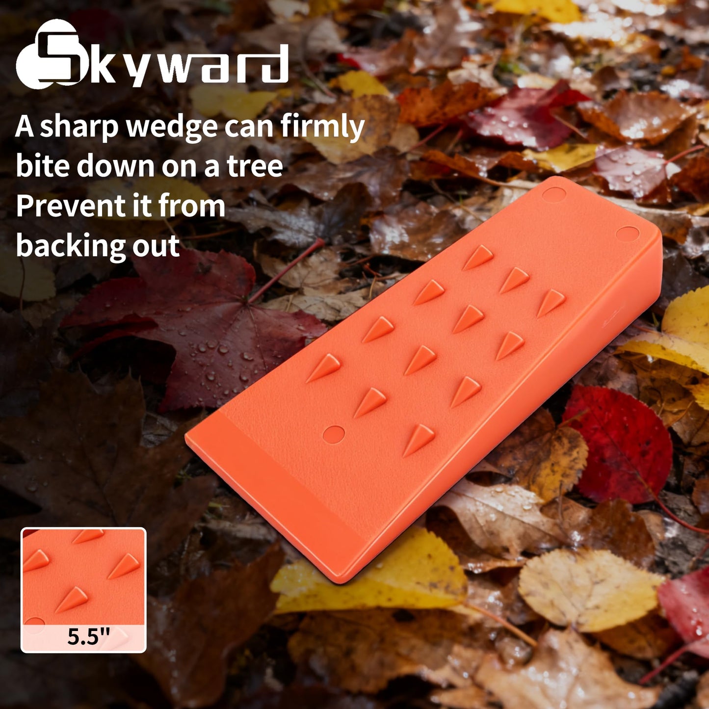 Skyward 6 Pack Spiked Logging Wedges, 5.5" Orange ABS Plastic Tree-Cutting Wedges for Safe Tree Cutting, Wood-Cutting Tools (5.5")