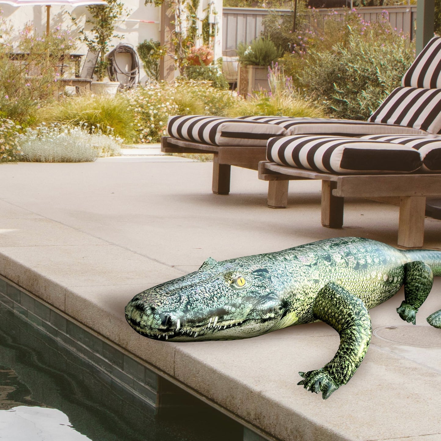 Jet Creations 49” Long Inflatable Alligator Toy, Green, Realistic Africa Animal Design, Garden Decor, Photo Wildlife Safari Theme Decoration, Bird Deterrent, Thanksgiving Christmas Winter1 pc