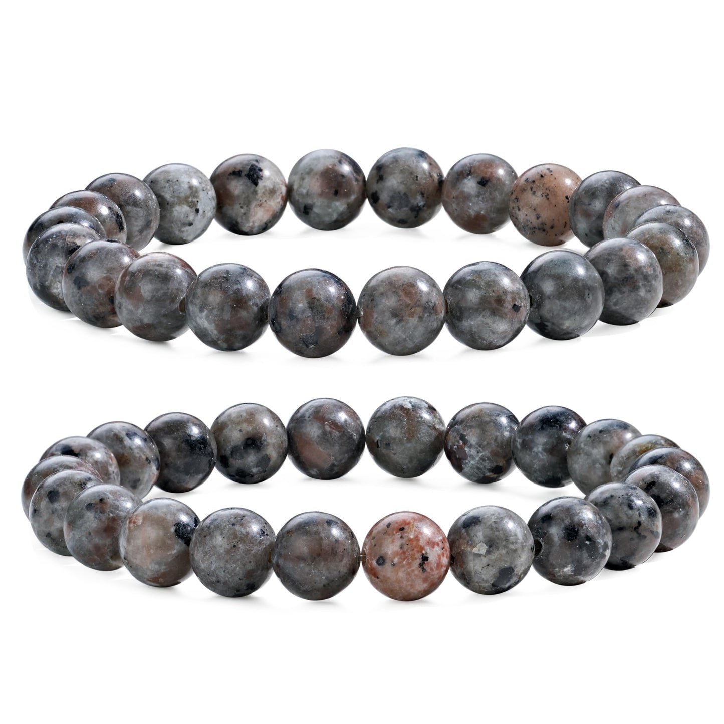 Bivei Natural Gemstone Semi Precious Healing Crystals Handmade Stretchy Round Beads Bracelet, Enhance Positive Energy,Stocking Stuffers for Women(Yooperlite (Inspiration & clarity)(Large))