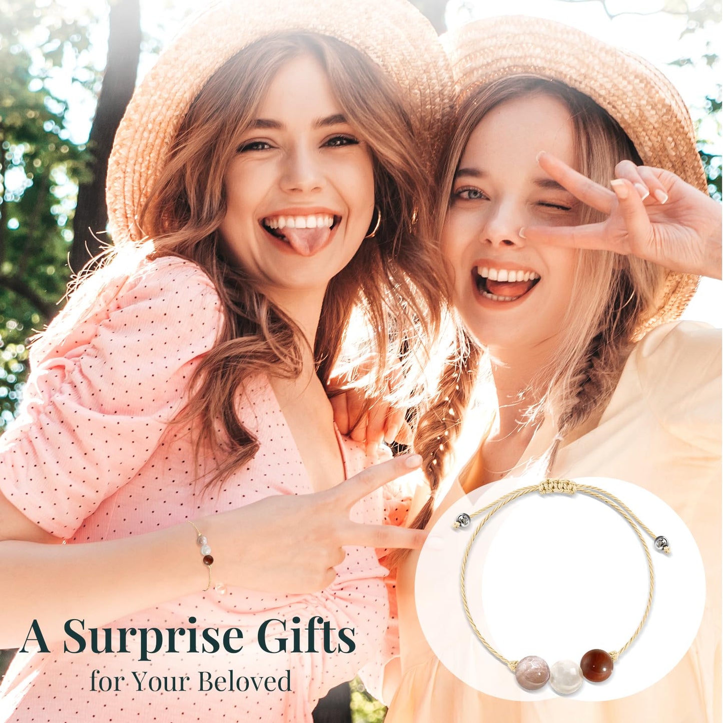 ZOKCC Crystal Healing Bracelets Gifts for Women: Spiritual Natural Healing Stone Anxiety Protection Bracelets Birthday Christmas Gifts for Friends Sister Coworker Nurse Teacher