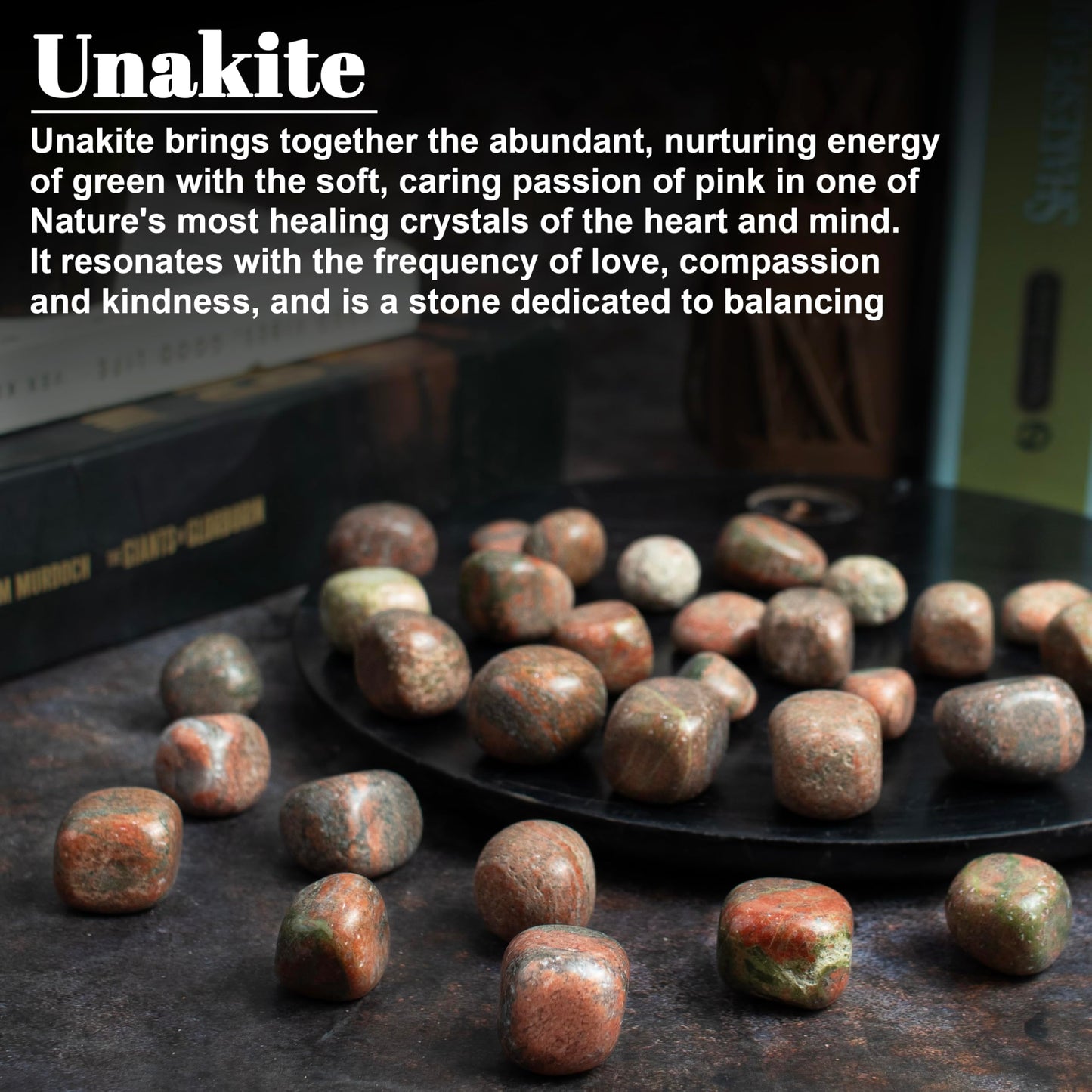 Crocon 1LB Unakite Tumbled Stones and Crystals bulk 2000+ Carats Natural Crystal Kit for Reiki Healing Crystal Polished, Tumble Stones, Chakra Balancing, Reiki Gift, Home Decor Size : 20-25 mm