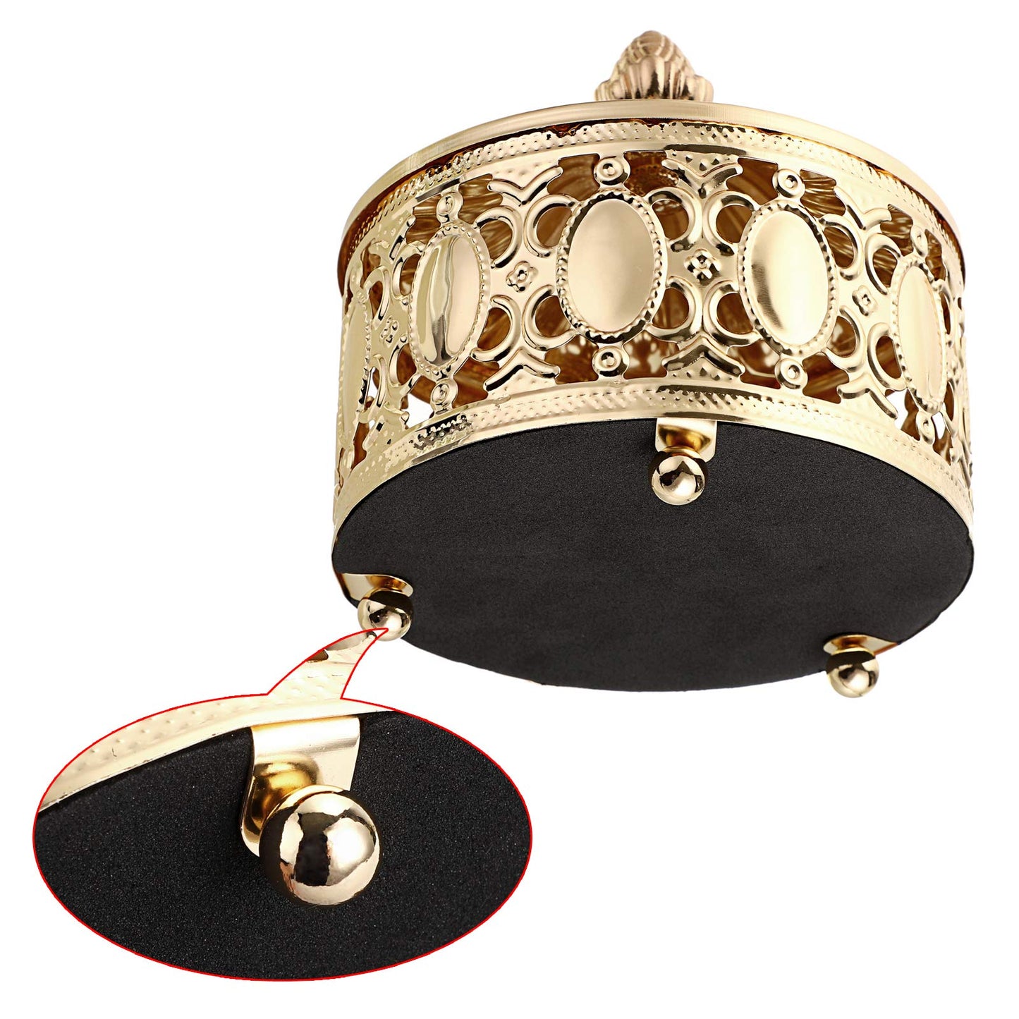 Hipiwe hollow out Metal Jewelry Box with Lid - Gold Mirrored Jewelry Trinket Organizer Ring Earrings Necklace Home Decor Storage Box, Chest Keepsake Gift Box for Women