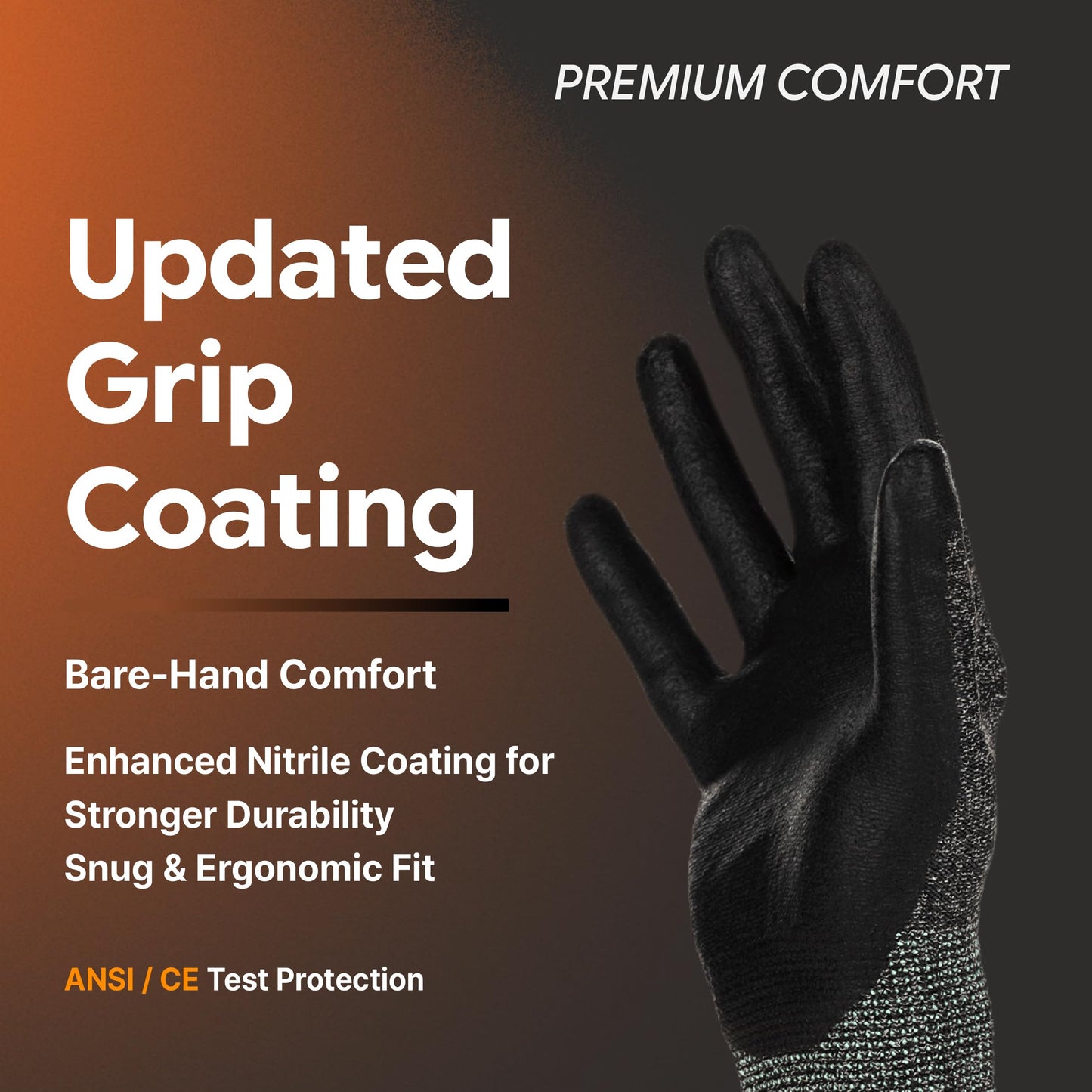 DEX FIT Nitrile Work Gloves FN330, 1 Pair, 3D-Comfort Stretchy Fit, Firm Grip, Thin & Lightweight, Touch-Screen Compatible, Durable, Breathable & Cool, Machine Washable; Green L (9)