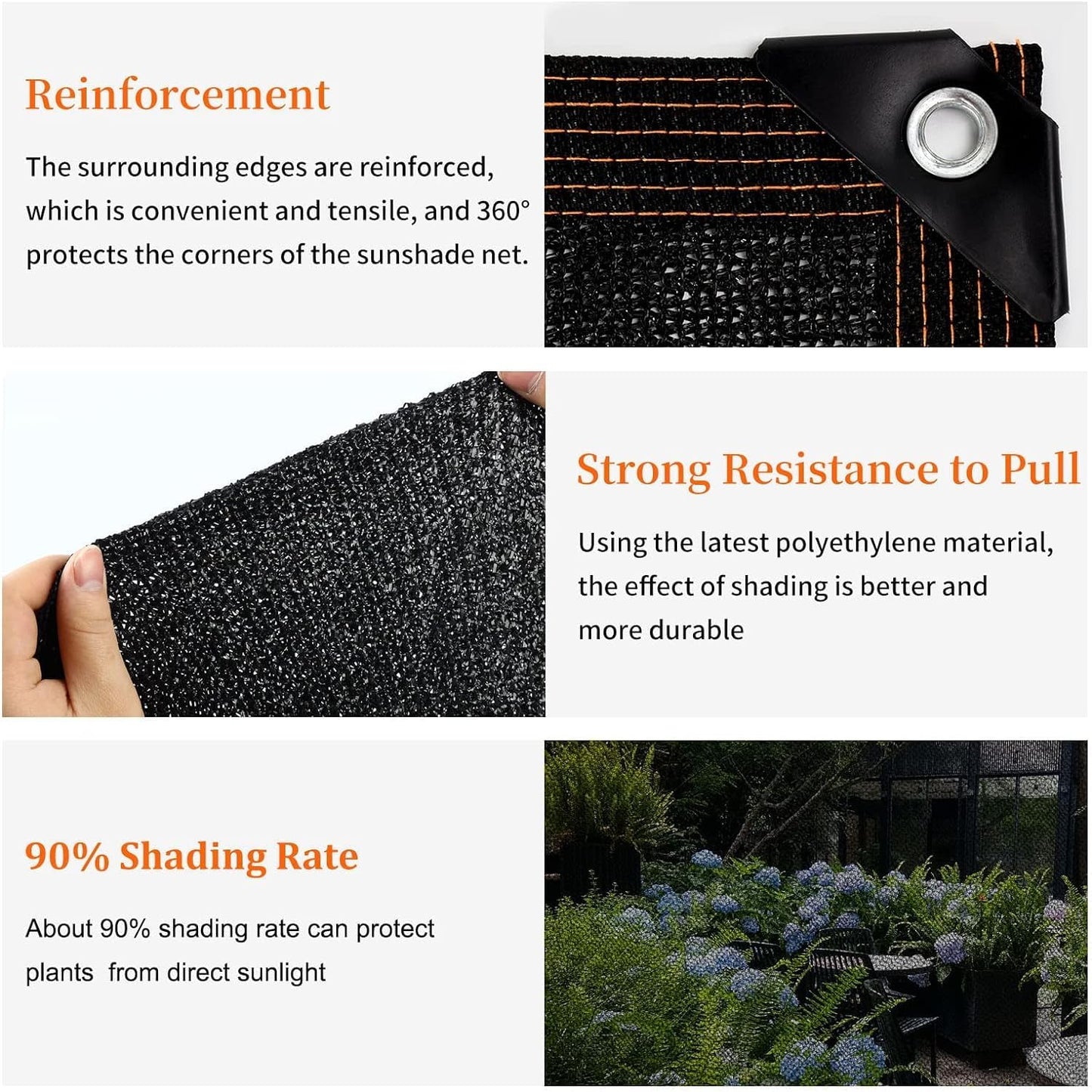 Shade Cloth 90% 10 Ft x 13 Ft Sun Shade Net with Grommets UV-Blocking Net for Plants Cover Greenhouse Barn Flowers Patio Lawn Outdoor