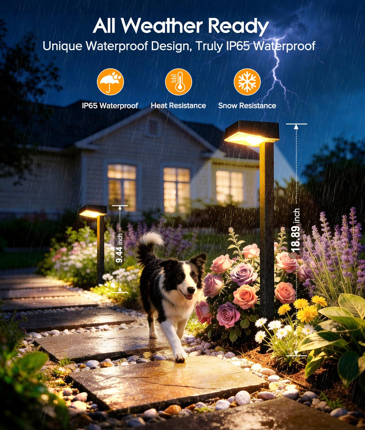 ELECLINK Solar Pathway Lights Outdoor, 8 Pack Garden Lights Solar Powered Path Lights with Bigger LED Lens, 2 Light Modes Waterproof Outdoor Solar Light for Yard Driveway Walkway Landscape Patio Lawn