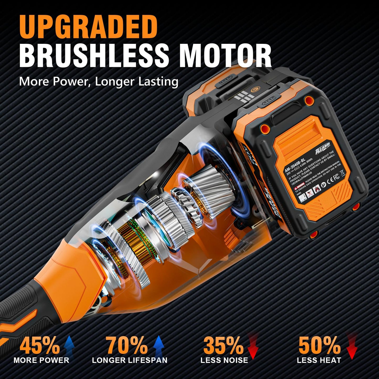 Alloyman 40V MAX Cordless String Trimmer, 2-in-1 Weed Wacker Trimmer & Edger, 2 x 4.0Ah Batteries and Fast Charger Included, 13.4Inch Electric Weed Eater for Lawn Edging, Yard, Garden
