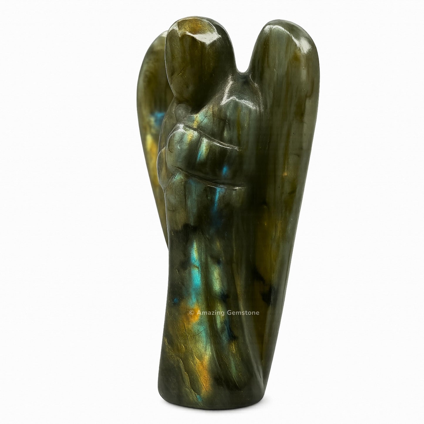 Amazing Gemstone Labradorite Angel - Labradorite Crystal Angel and Pocket Guardian Angel Crystal Figurines (1.5 inches)