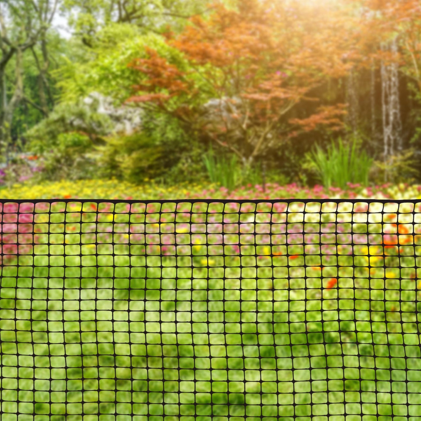 Houseables Plastic Fence, Plastic Mesh Fence, Mesh Fencing, Deer Netting, Cat Netting, Temporary, Balcony, Pets, Garden, Chicken, Poultry, Dogs, Construction, Yard, Protection, Black, 4 x 50 Feet Roll
