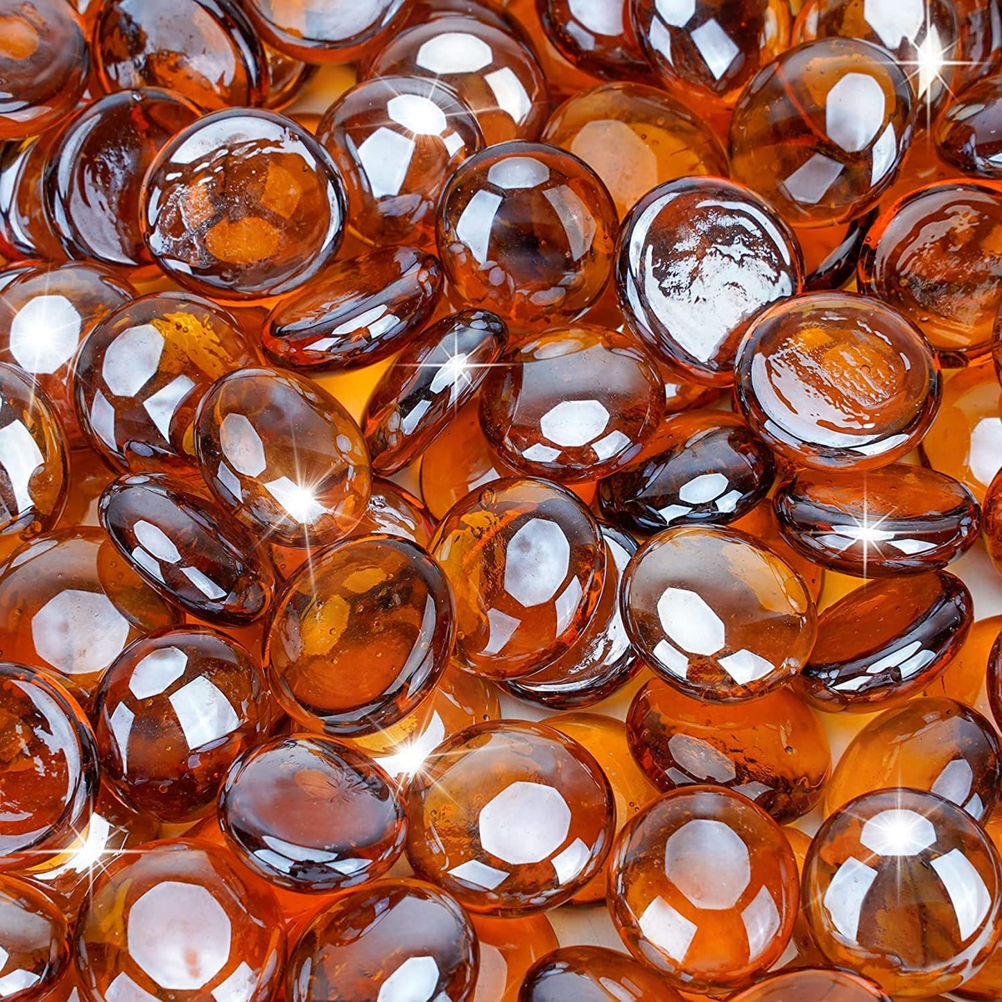 OnlyFire Fire Pit Glass Rocks 10 lbs, High Luster Fire Glass Beads 1/2 Inch, Tempered Glass Marbles for Propane/Natural Gas Fire Pit, Fireplace, Multicolor & Blends Available