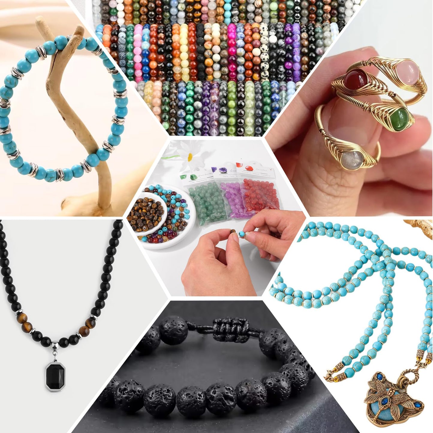 Raicegs 100pcs 8mm Aquamarine Beads Natural Gemstone Beads Round Loose Beads for Jewelry Making DIY Bracelets Necklace
