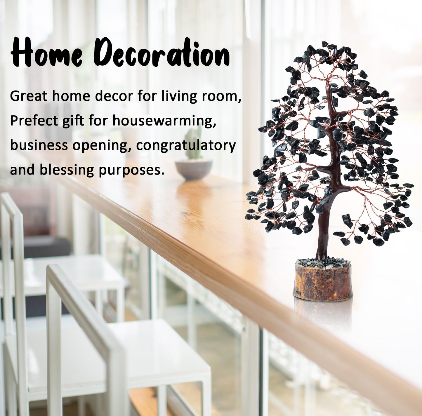 Crocon® Black Tourmaline Birthday Gifts for Women, Men & Friends, Tree of Life Crystals and Healing Stones, Home & Office Decor, Money Tree, Women Gift Ideas | House Warming Gifts New Home for Mom