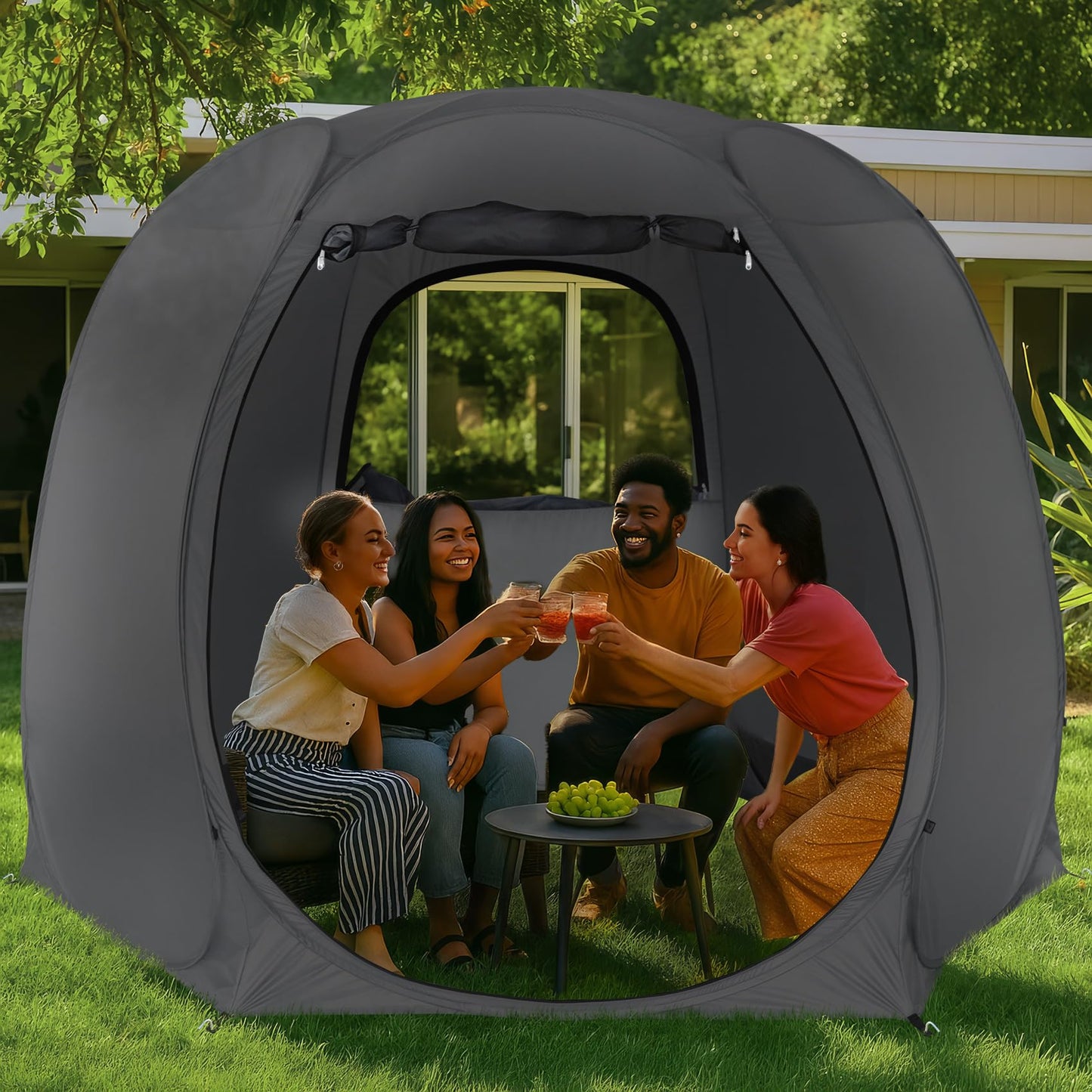 Alvantor® Pop Up Screen Tent House Room Instant Outdoor Camping Canopy Sun Shelter Gazebo for Patio, Backyard & Deck, Privacy Tent(2-10 People, 8'x8' 10'x10' 12'x12')