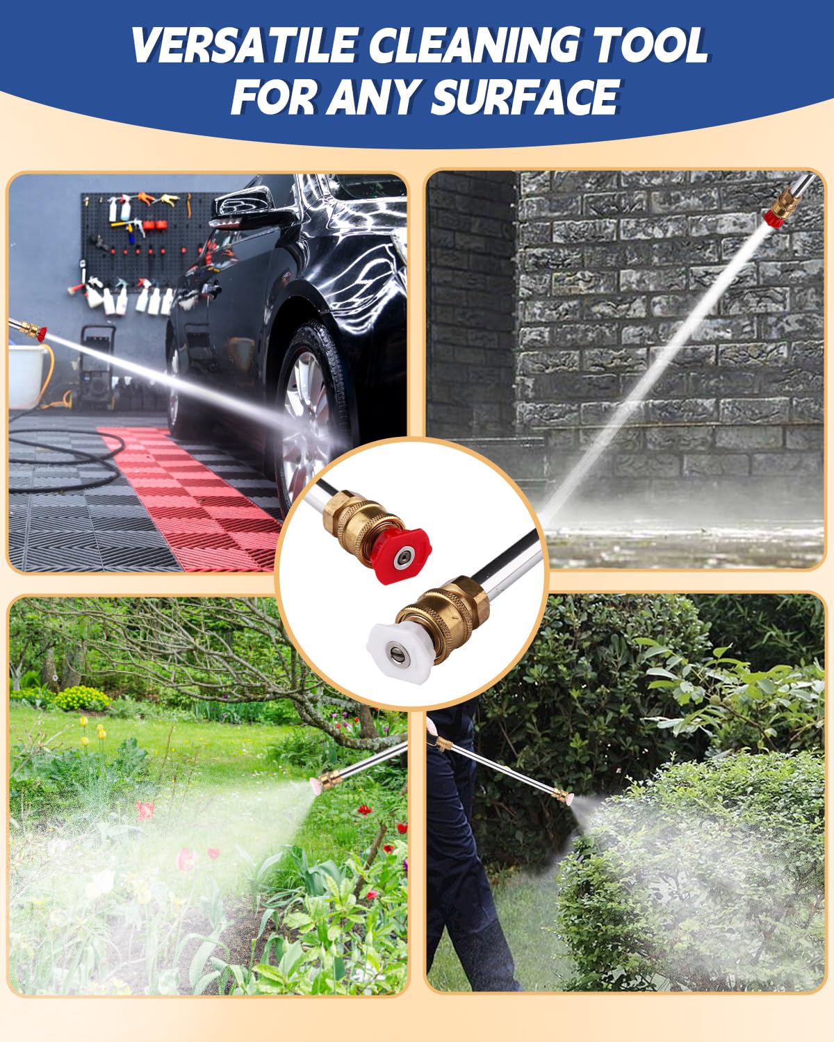 Belkid 2026 Upgraded Jet Nozzle Power Washer for Garden Hose, Includes 2 High-Pressure Nozzles and Quick Connectors | Hydro Jet High Pressure Washer Tools