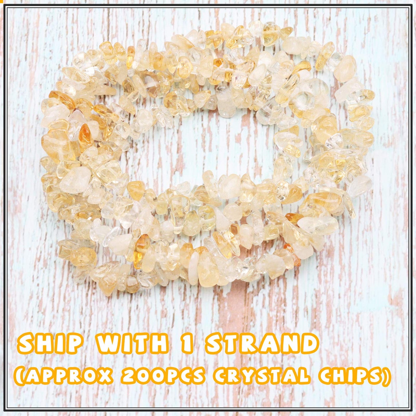 500 pcs Natural Chip Stone Beads, Citrine 5-8 mm Irregular Gemstones Healing Crystal Loose Rocks Bead Hole Drilled for Jewelry Making Bracelet