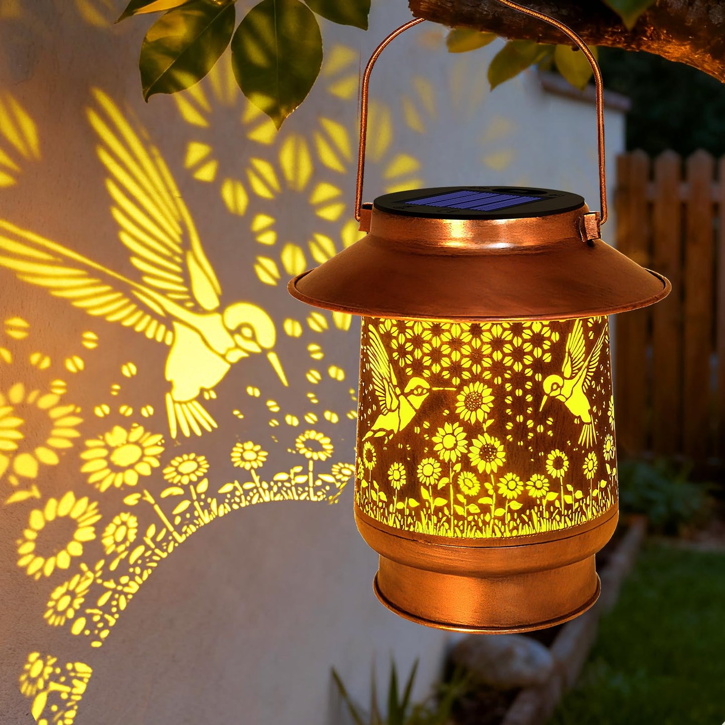 Hummingbird Solar Lanterns Outdoor Waterproof, Birthday Mother's Day Gifts for Women Mom Grandma, Metal Solar Hanging Lights Garden Decor for Yard Patio Lawn Pathway Landscape