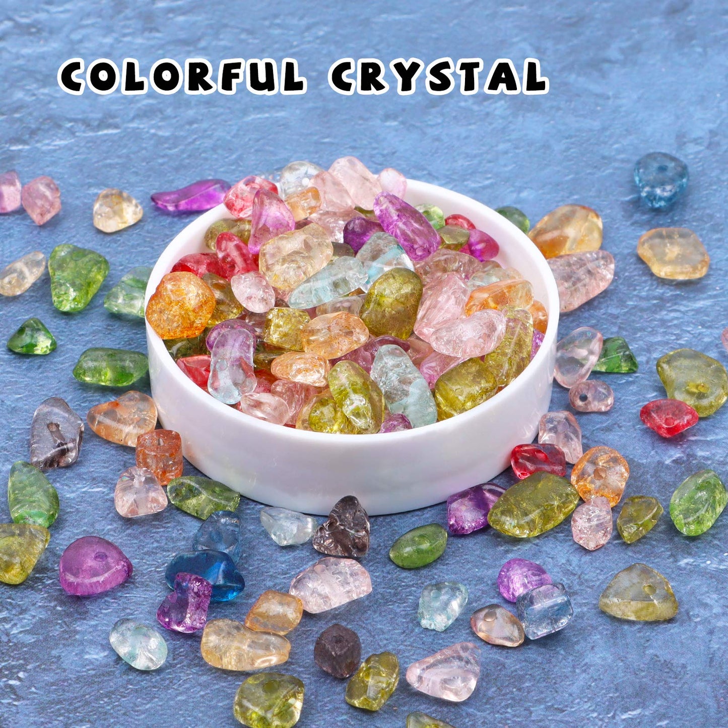 500 pcs Natural Chip Stone Beads, Colorful Crystal 5-8 mm Irregular Gemstones Healing Crystal Loose Rocks Bead Hole Drilled for Jewelry Making Bracelet