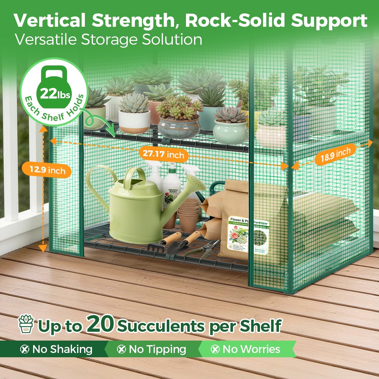 Ohuhu Mini Greenhouse for Indoor Outdoor, 27 x 19 x 62-Inch Small Plant Green House 4-Tier Rack Stand Portable Greenhouses with Durable PE Cover for Seedling, Ideal Gardening Gifts for Women Men