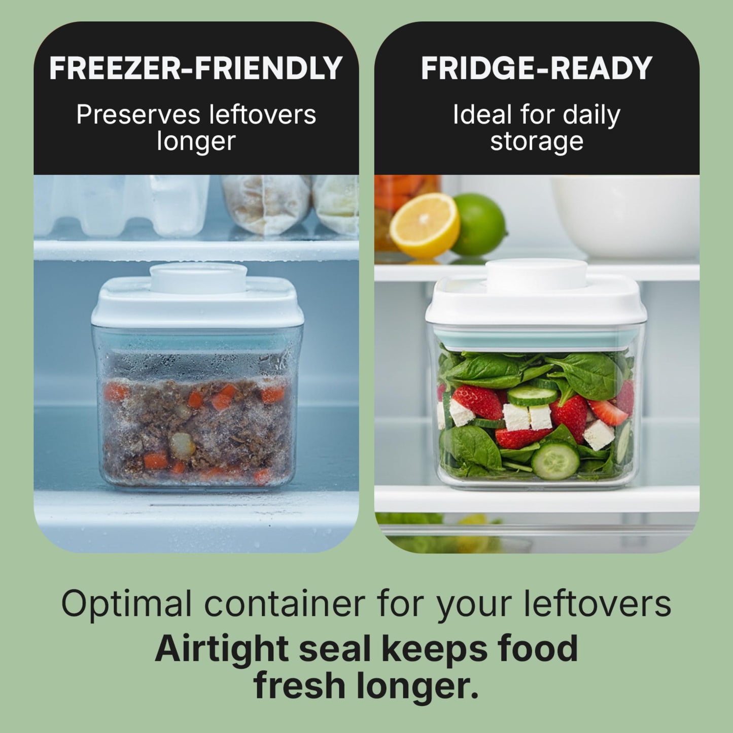 Bop Top Airtight Food Storage Containers with Lid 2 Cups / 16 oz | Kitchen Canister Sets | Air Tight Pantry Container | Pop Top Dry Food Storage Containers for Snacks, Sugar, Flour, Baking, Pasta