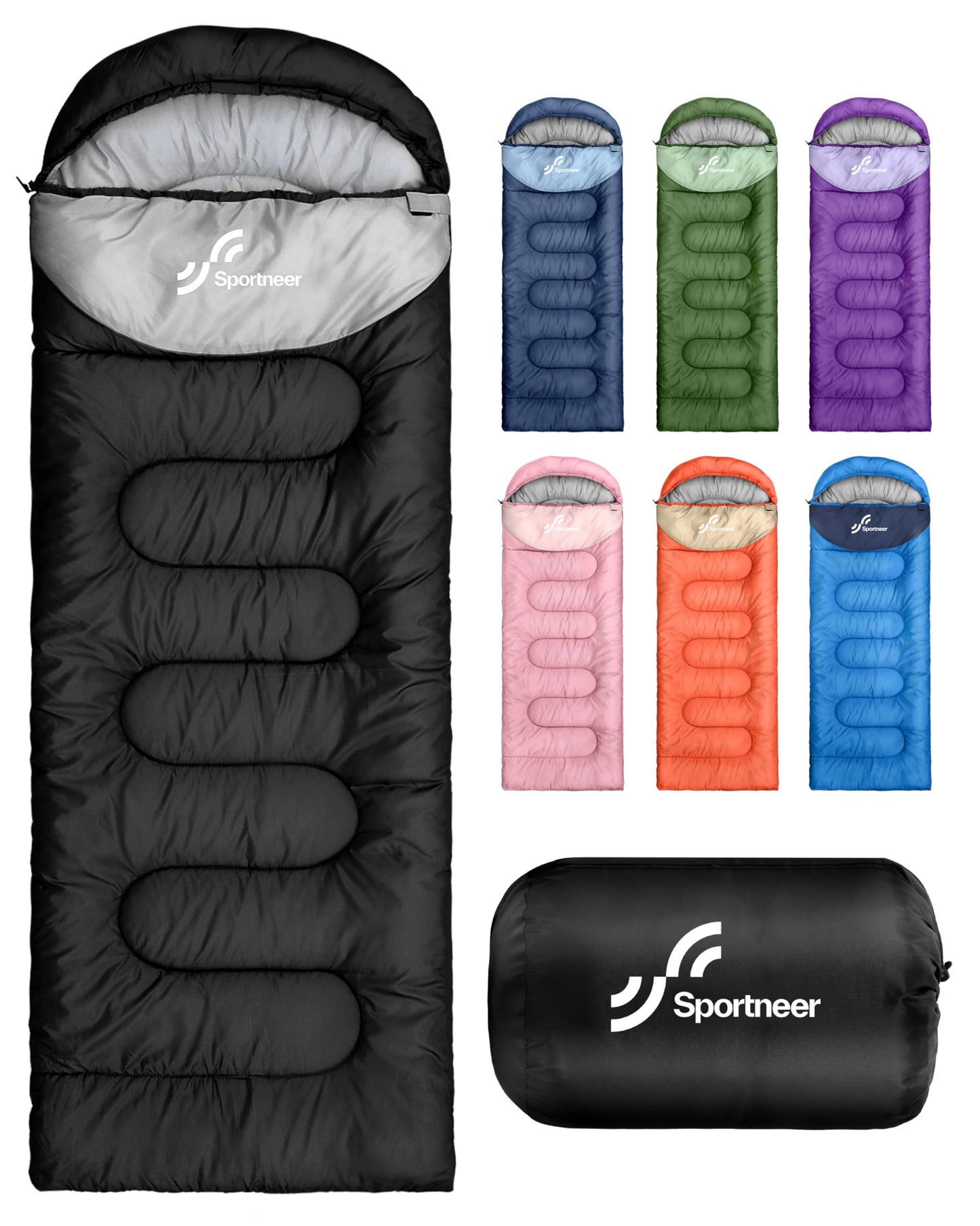 Sportneer Sleeping Bag for Adults & Kids, Cold Weather & Warm Waterproof Camping Sleeping Bag, Compact Portable for Camping Hiking & Travel