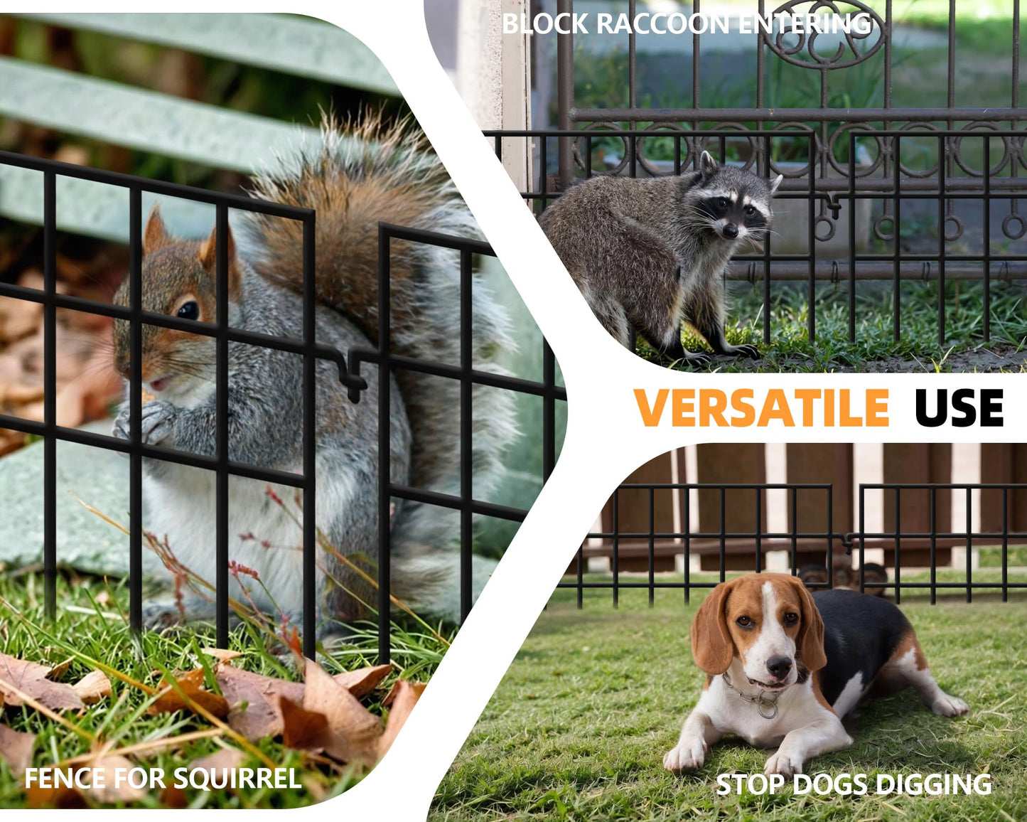 45.33ft(L) X 13in(H) Animal Barrier Fence No Dig, 32 Panels Rabbit Fences for Garden, Dog Digging Ground Defense Border Small Metal Fencing Under Barriers Blocker, Flower Bed, Patio