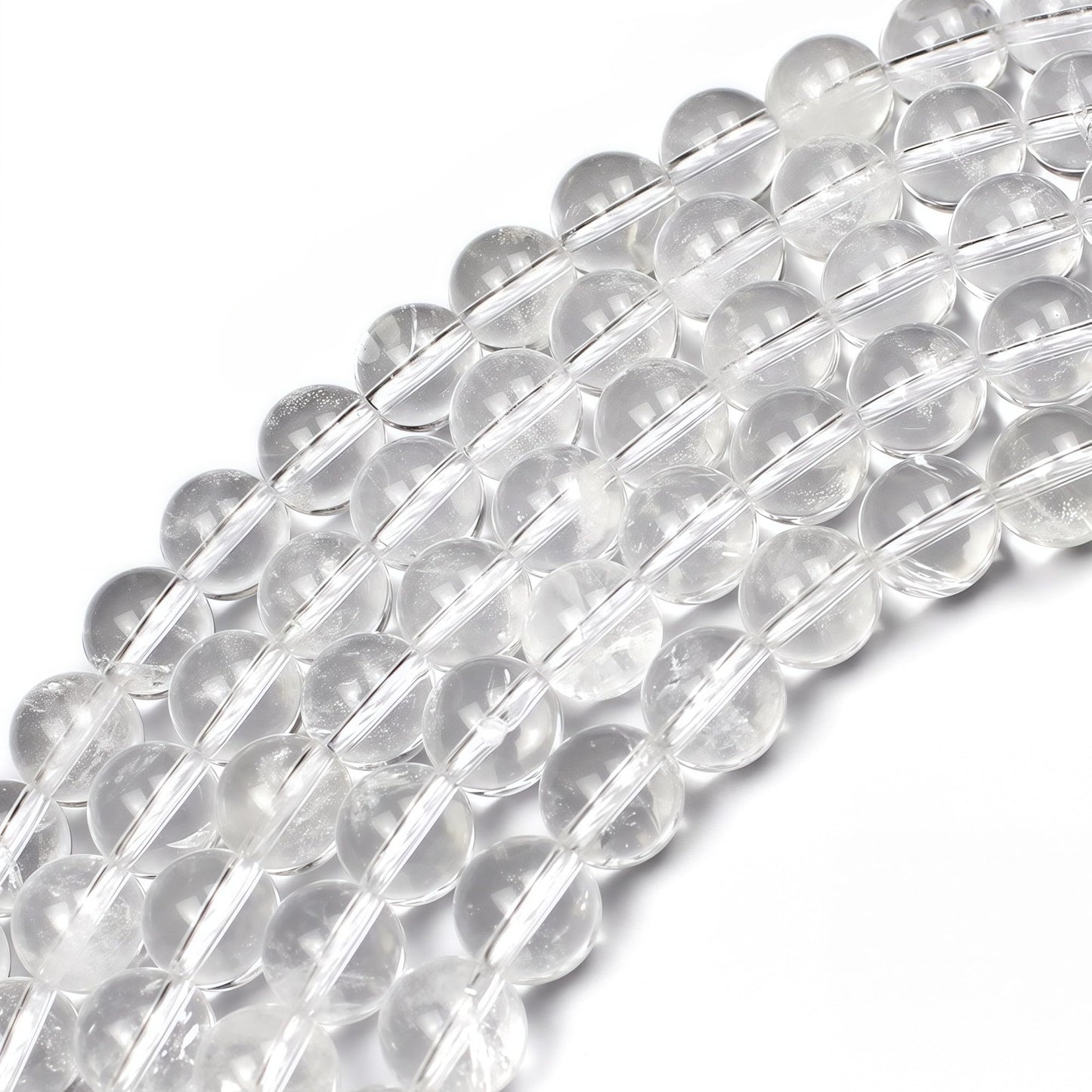 MJDCB 7A Natural White Clear Quartz Round Beads Gemstone Beads for DIY Necklace Bracelat Jewelry Making Strand 15" (8mm)