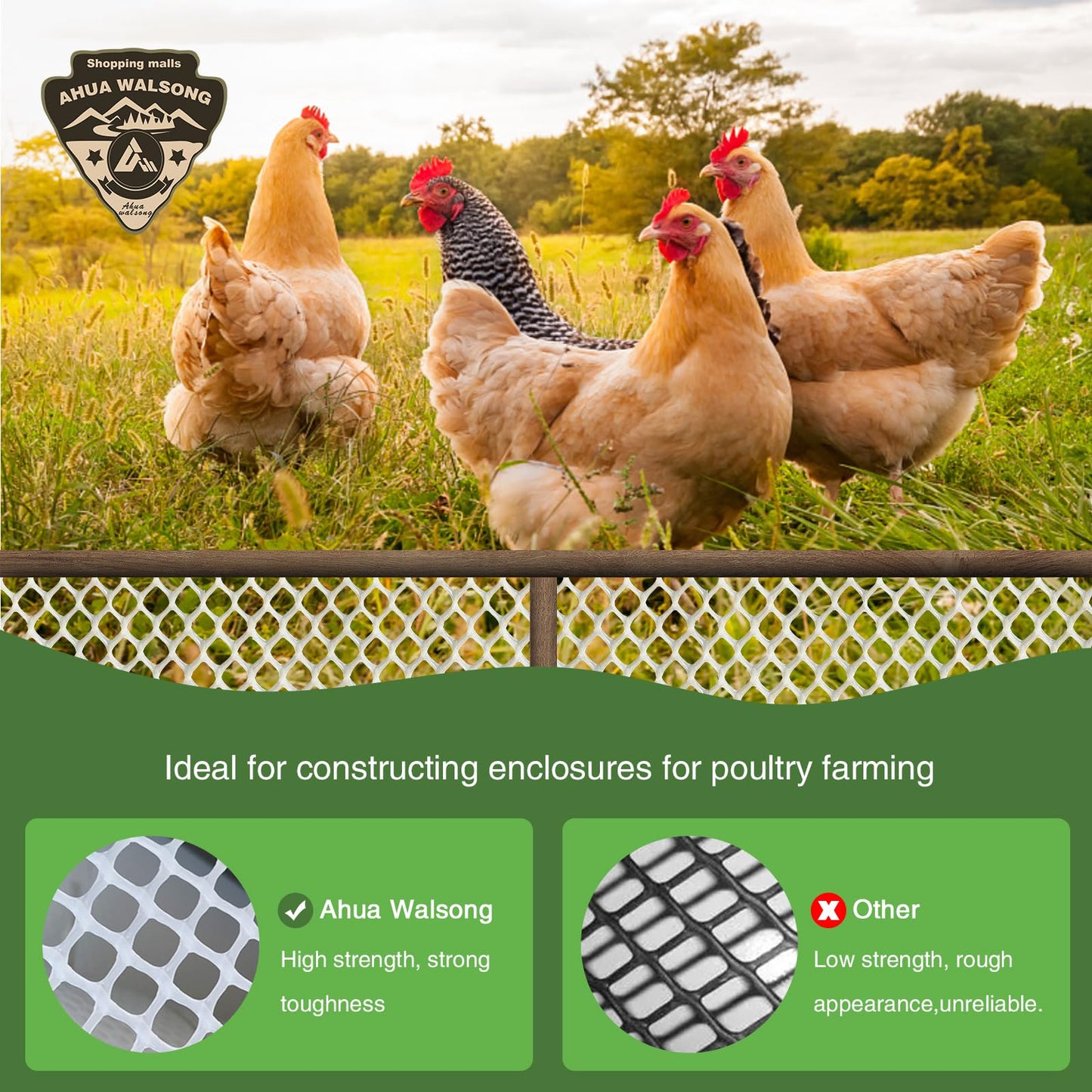 Plastic Wire Mesh Fence 16In x 20Ft, Chicken Wire Fencing for Poultry, Dogs, Rabbits, Snake Barrier, Garden Netting, Balcony Pet Barrier, Lightweight Plastic Mesh for Outdoor Use White
