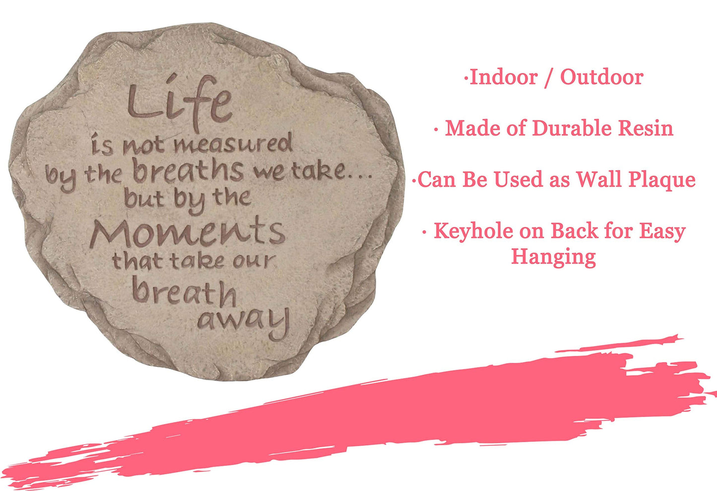 Spoontiques - Garden Décor - Life is Not Measured Stepping Stone - Decorative Stone for Garden